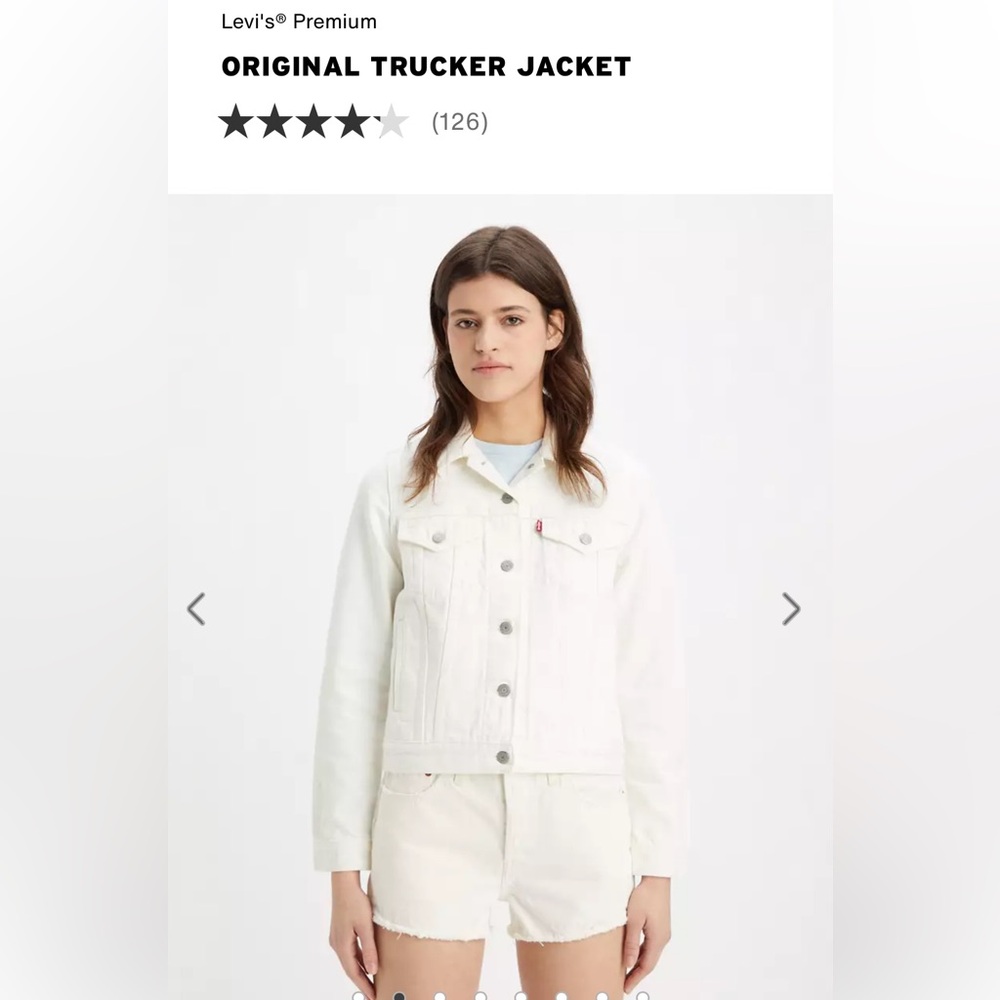 Levi’s Original Trucker Jacket Women’s XL Denim White Vintage Inspired Pockets